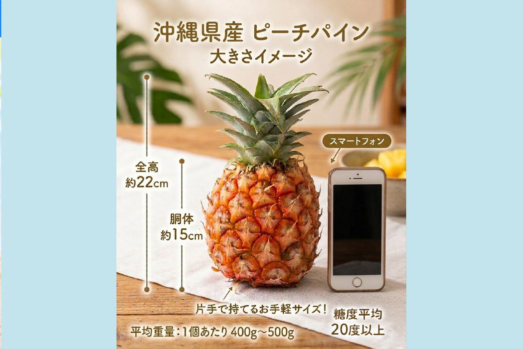 【ピーチパイン】4球 （総重量1.8kg以上目安） ピーチのように甘い完熟パイナップル